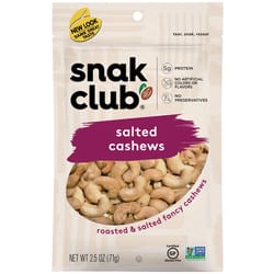 Snak Club Salted Cashews 2.5 oz Bagged