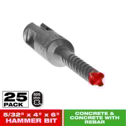Diablo Rebar Demon 5/32 in. X 6 in. L Carbide Hammer Bit Set SDS-Plus Shank 25 pk