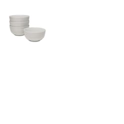 Layla White Porcelain Mug Bowl Set 5.5 in. D 4 pc