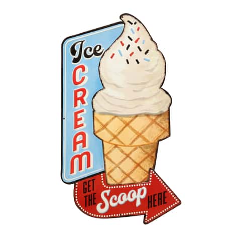 Open Road Brands Ice Cream Get The Scoop Here Embossed Metal Sign - Vintage  Diner Ice Cream Sign for Kitchen or Man Cave - Farmhouse Goals