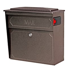 Mail Boss Townhouse Modern Galvanized Steel Wall Mount Bronze Locking Mailbox