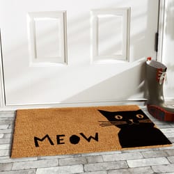 Home & More 1.42 W X 2.42 L Multi-color Meow Cat Coir Door Mat