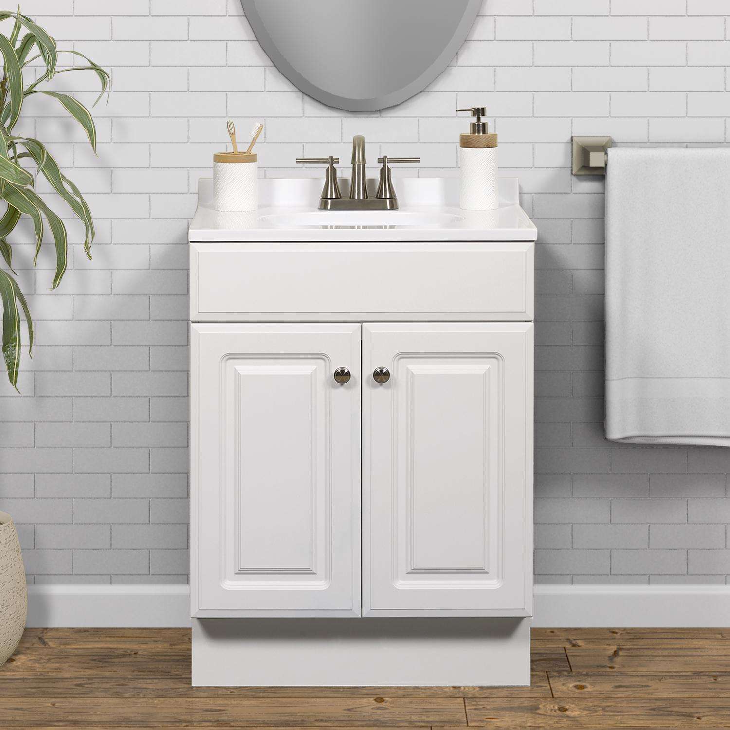 Zenith Products Single White Vanity Combo 24 in. W X 18 in. D X 35 in