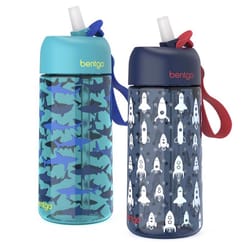 Bentgo 15 oz Assorted BPA Free Rocket/Shark Bottle with Straw Cap