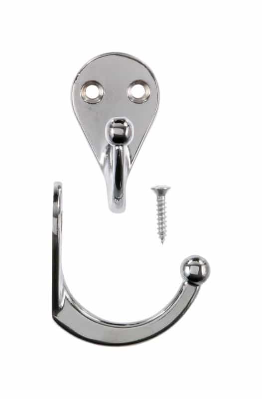 Ace 13/4 in. L Chrome Chrome Metal Single Garment Hook 2 pk Ace Hardware