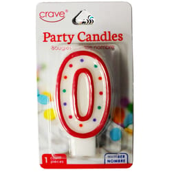 Crave Multicolored No. 0 Birthday Candles