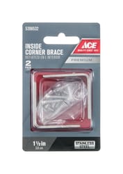 Ace 1-1/2 in. H X 2.75 in. W X 1-1/2 in. D Stainless Steel Inside L Corner Brace