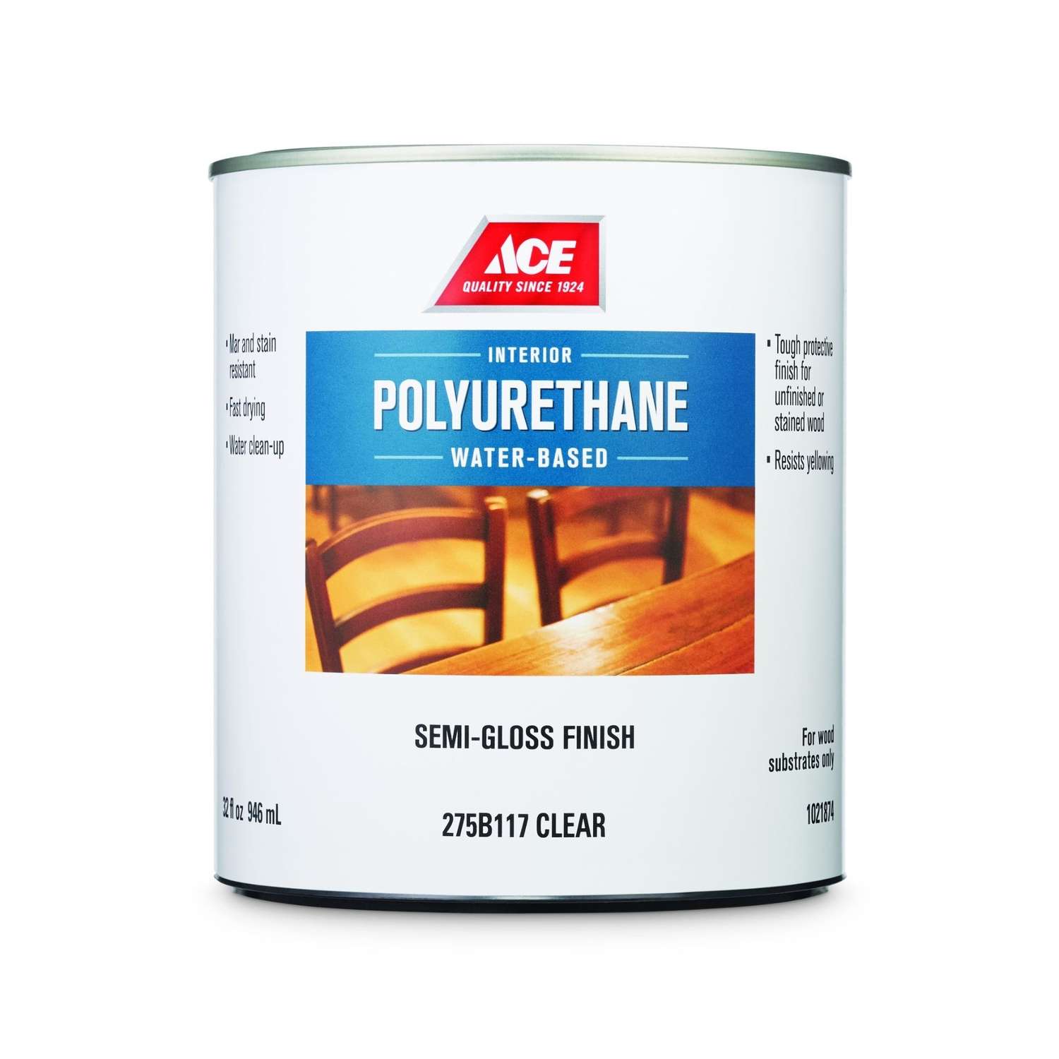 Ace SemiGloss Clear Polyurethane Wood Finish 1 qt. Ace Hardware