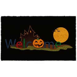 Home & More 1.42 W X 2.42 L Black Halloween Welcome Coir Door Mat