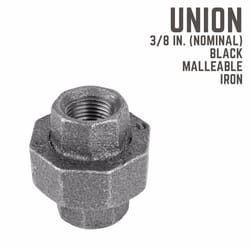 STZ Industries 3/8 in. FIP each X 3/8 in. D FIP Black Malleable Iron Union