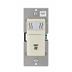 Leviton Single Pole Fan Control Fan Control Switch Light Almond 1 pk