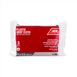 Ace 9 ft. W X 12 ft. L X 0.7 mil Plastic Drop Cloth 3 pk