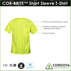 Cordova Cor-Brite Safety Tee Shirt Lime L