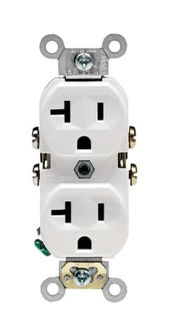 Leviton 20 amps 125 V Duplex White Outlet 5-20R 10 pk - Ace Hardware