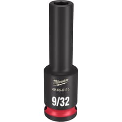 Milwaukee Shockwave 9/32 in. X 3/8 in. drive SAE 6 Point Deep Impact Socket 1 pc