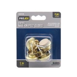 Projex White 1 in. Nail-On Felt Swivel Glide 8 pk