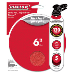 Diablo StickFast 6 in. Ceramic Blend Adhesive ROS Sanding Disc 120 Grit Fine 5 pk