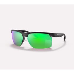 Native Ridge-Runner Unisex Matte Black Frame Green Lens Polarized Sunglasses