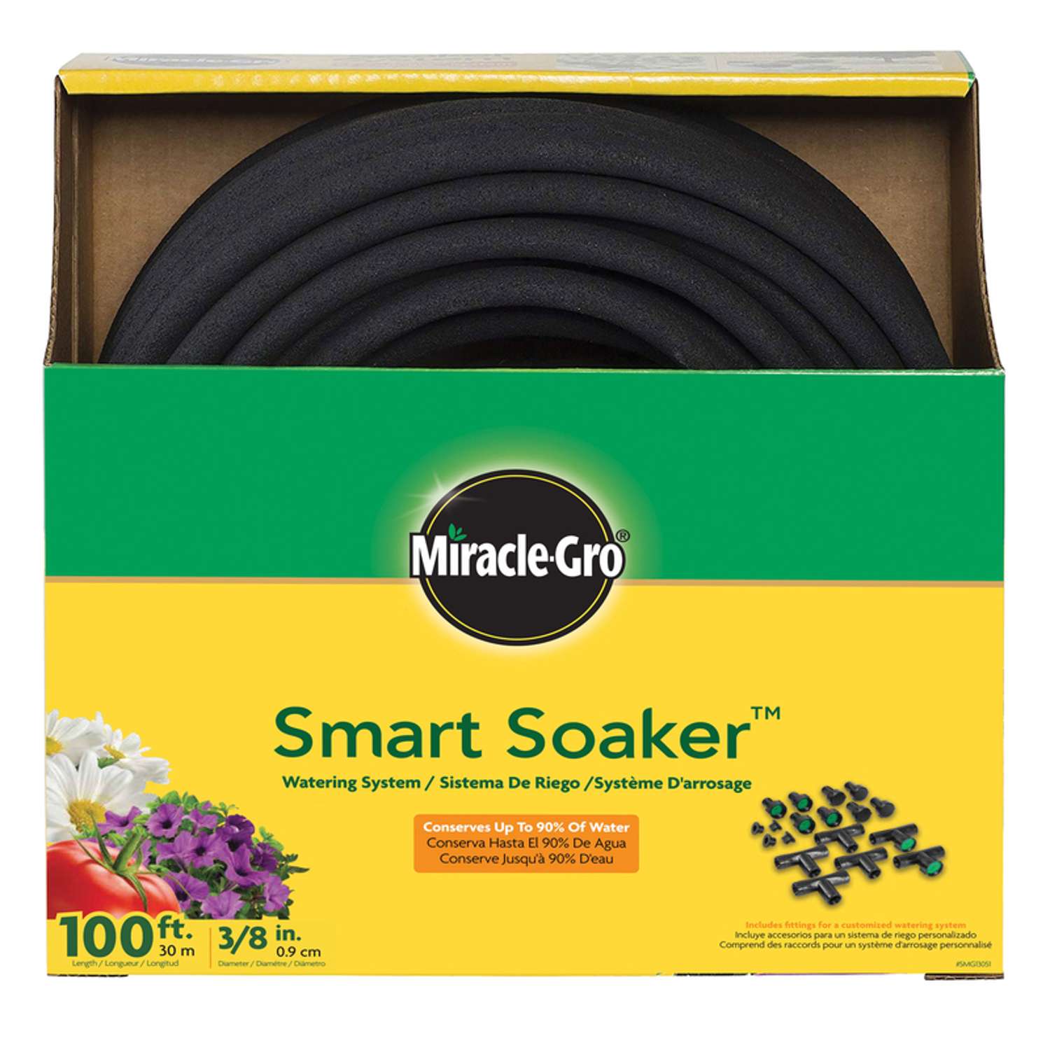 MiracleGro Smart Soaker 3/8 in. D X 100 ft. L Light Duty Soaker Hose