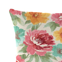 Jordan Manufacturing Multicolored Floral Polyester Throw Pillow 4 in. H X 16 in. W X 16 in. L