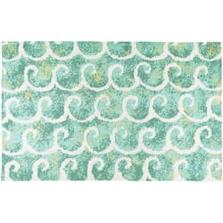 Simple Spaces 20 in. W X 30 in. L Multi-colored Dancing Waves Accent Rug