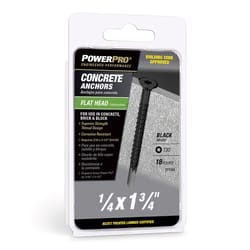 Power Pro 1/4 in. D X 1-3/4 in. L Carbon Steel Flat Head Concrete Screw Anchor 18 pk
