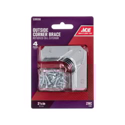 Ace 2-1/2 in. H X 3.75 in. W X 2-1/2 in. D Zinc Outside Corner Brace