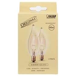 Feit The Original 40 W CA10 Vintage Incandescent Bulb E12 (Candelabra) Soft White 2 pk