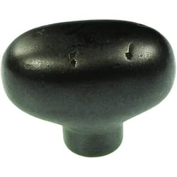 Hickory Hardware Carbonite Rustic Oblong Cabinet Knob 1-3/8 in. Iron Black 1 pk