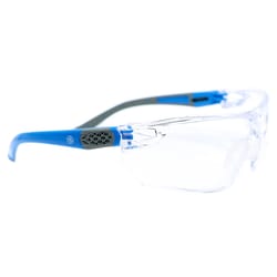 General Electric 02 Series Impact-Resistant Safety Glasses Clear Lens Blue/Gray Frame 1 pk