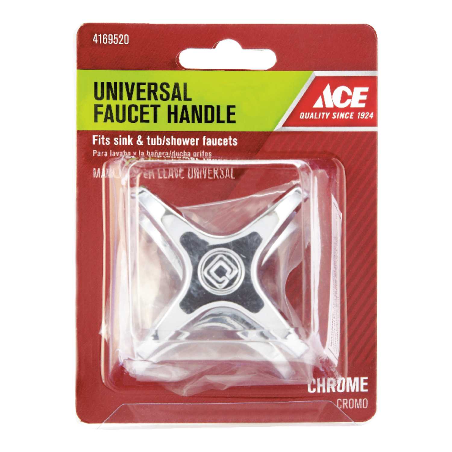 Ace Cross Vise Grip Chrome Chrome Hot and Cold Universal Faucet Handle Ace Hardware