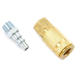 Forney Brass/Steel Air Coupler and Plug Set 1/4 in. 1/4 in. 2 pc