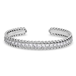 Montana Silversmiths Women's Crystal Roads Cuff Silver Bracelet Brass Water Resistant One Size Fits