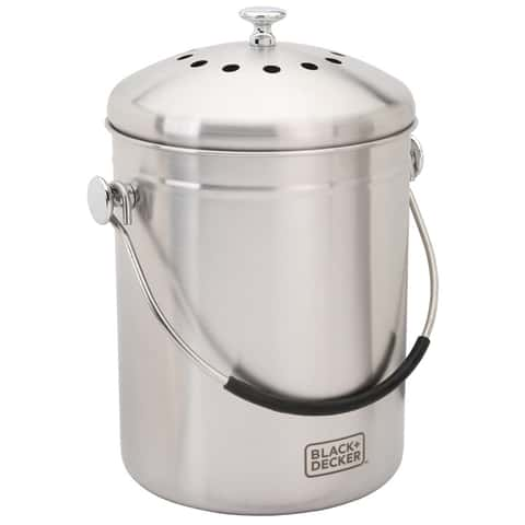 Stainless Steel Compost Pail (1 Gallon) - Organic Chicken Feed