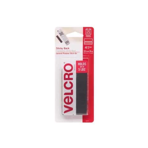 VELCRO 3-1/2 in. x 3/4 in. Sticky Back Strips (4-Pack) 90075 - The
