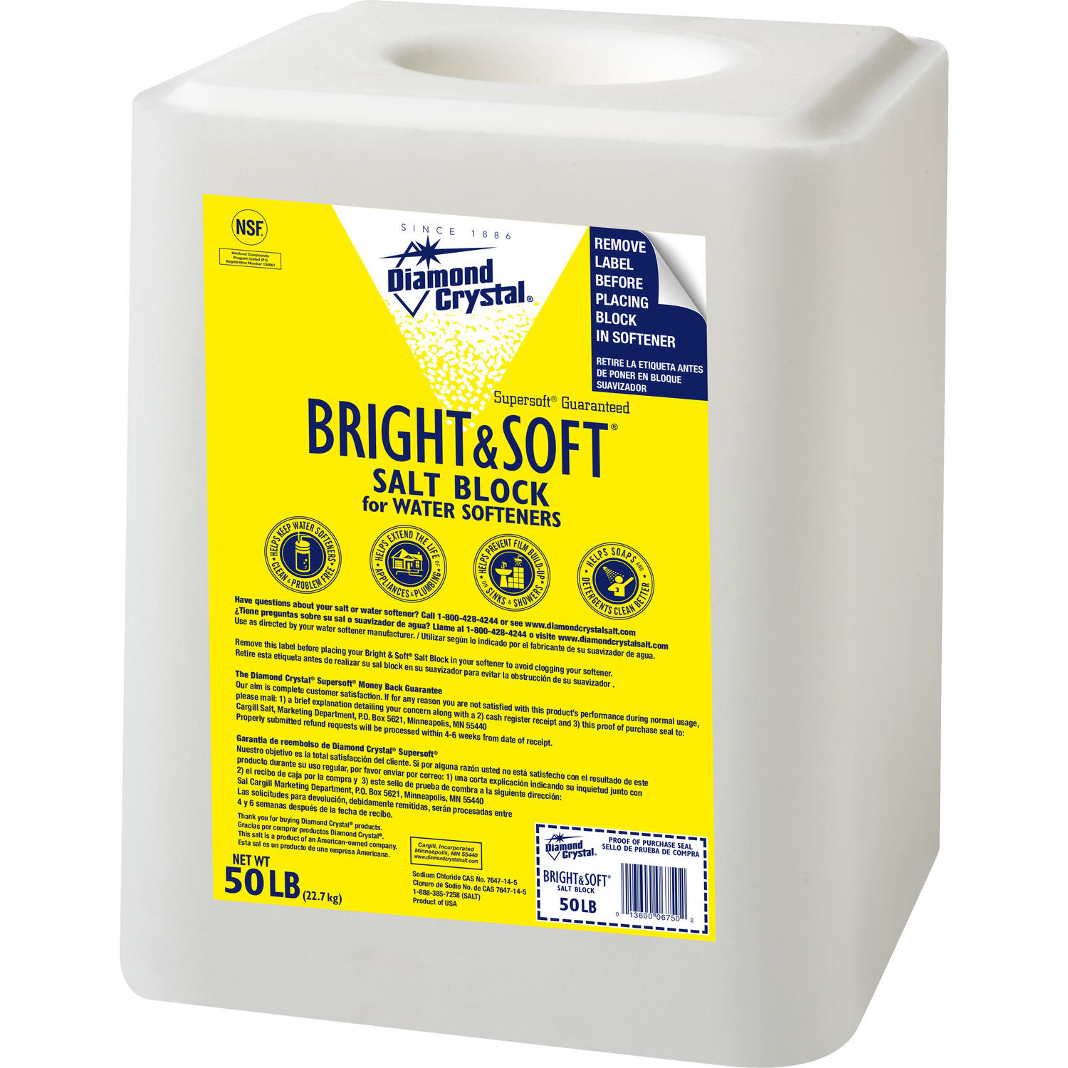 Diamond Crystal Bright & Soft Water Softener Salt Block 50 Lb - Ace ...