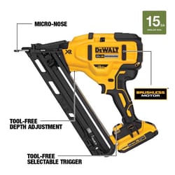 DeWalt 20V MAX XR 15 Ga. Cordless 34 deg Nailer 20 V