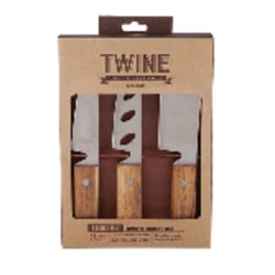 TWINE Country Home Acacia Wood Rustic Cheese Cutting Set