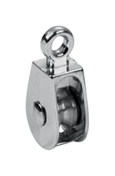 Baron 1-1/4 in. D Electro-Plated Iron Fixed Eye Single Eye Pulley