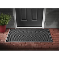 WeatherTech Outdoor Mats 30 in to W X 60 in to L Black Thermoplastic Door Mat