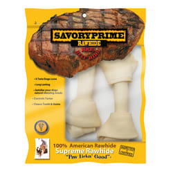 Savory Prime Supreme Medium Adult Knotted Bone Rawhide 6-7 in. L 2 pk