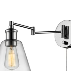 Globe Electric LeClaire 1-Light Chrome Clear Industrial Vintage style Wall Sconce