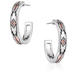 Montana Silversmiths Women's Western Sands Two-Tone Hoop Silver Earrings