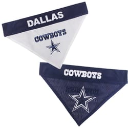 Pets First Blue/White Dallas Cowboys Cotton/Nylon Dog Collar Bandana Small/Medium