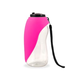 Flipo Pink Polyethylene 26 oz Pet Travel Bottle For Cats/Dogs