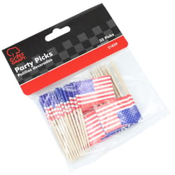 Chef Craft Multicolored Wood Toothpicks with USA Flag