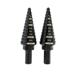 Milwaukee No. 4 Black Oxide Step Drill Bit Set 3-Flat Shank 2 pk