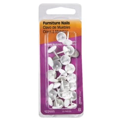 HILLMAN Large Brass-Plated White Brass Furniture Nails 25 pk