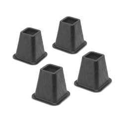 Whitmor Plastic Bed Risers Black 6.38 in. W X 6.38 in. L 4 pk