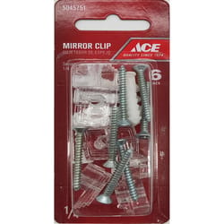 Ace Crystalline Clear Mirror Holder Clip 20 lb 6 pk